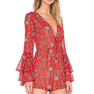 For love & lemons Pía romper in red